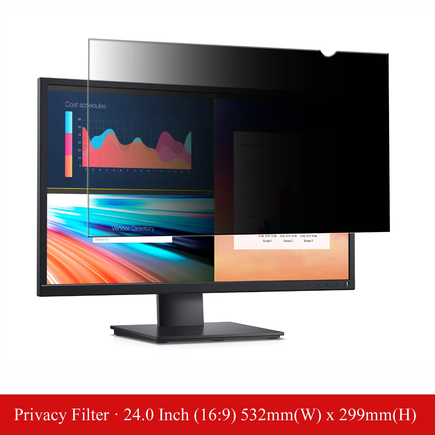 24 inch Anti-Glare Computer Privacy Filter Screen Protector Film for Desktop Monitor Widescreen 16:9 Aspect Ratio