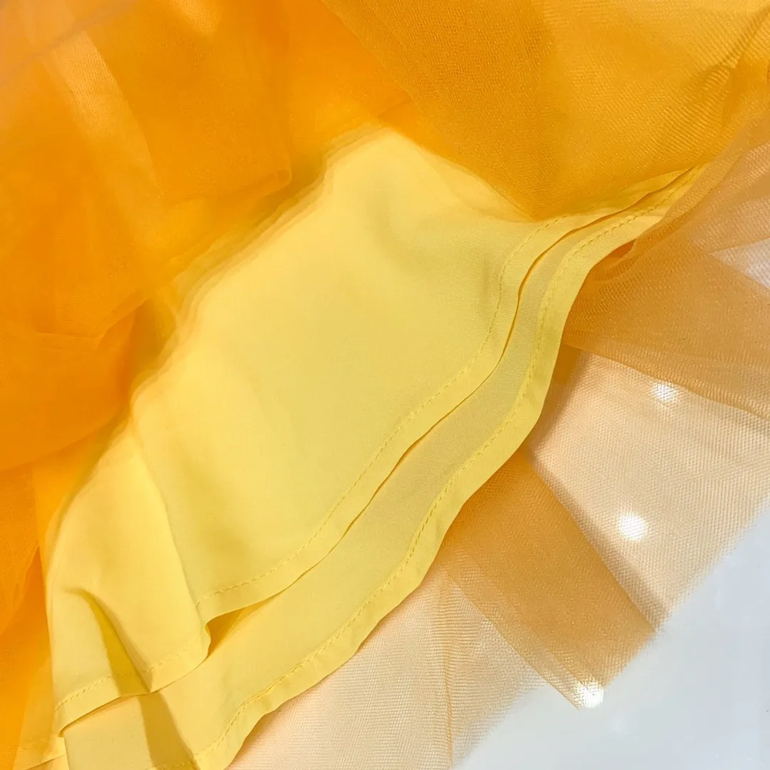

Girl's New orange mesh dress