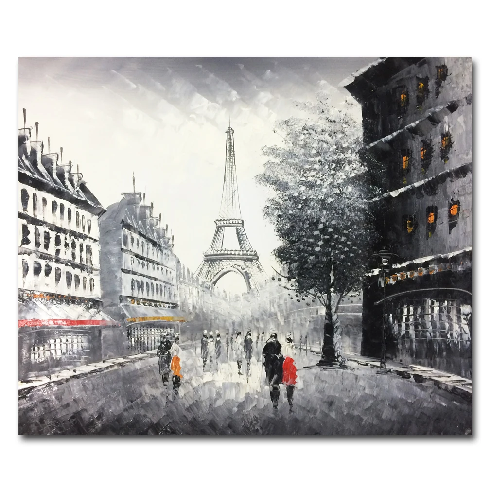 

Paris Oil Paintings Canvas Wall Art Painted by Hand EiffelTower Pictures for Living Room Paris Art for Wall Canvas Home Decor