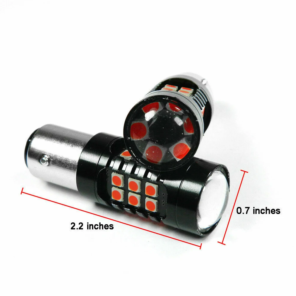 

New 2Pcs Red 1157 Interface Car Brake Light 3030-30 Light Constant Light And Burst Flashing 3000K Color Temperature