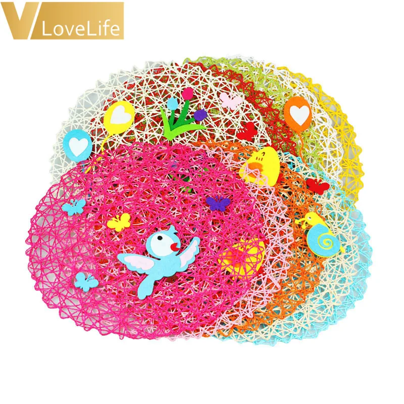 6 шт Бумага веревочная сетка салфетки круглого стола нового дизайна дома Кухня