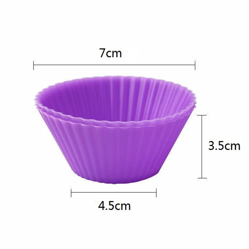 

12pcs Silicone Cake Mold Round Shape Muffin Cupcake Baking Molds Kitchen Cooking Bakeware Maker DIY Cake Decorating Baking Tools