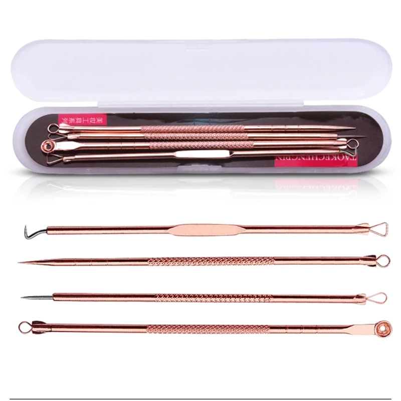 

4 Pcs/Set Acne Blackhead Pimple Treatment Pin Kits Comedone Needle Tool