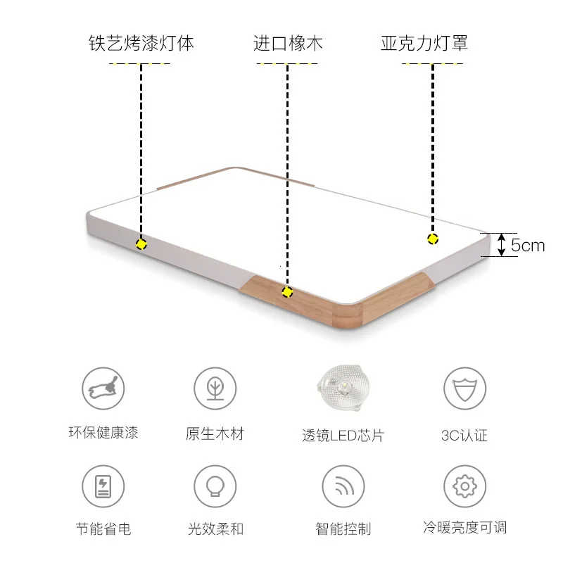 Акриловые Потолочные светильники квадратные кольца для гостиной спальни