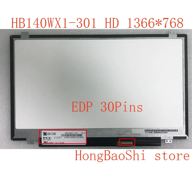 Новый A + 14. Светодиодный экран 0 дюймов 1366x768 Φ NT140WHM-N41 N140BGE-EB3 B140XTN02.E - купить по
