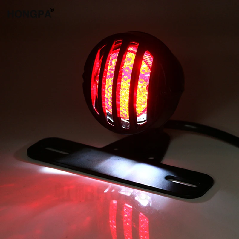 Мотоциклетные задние светильник с номерным знаком держатель черный Heavy Duty 12V шоры