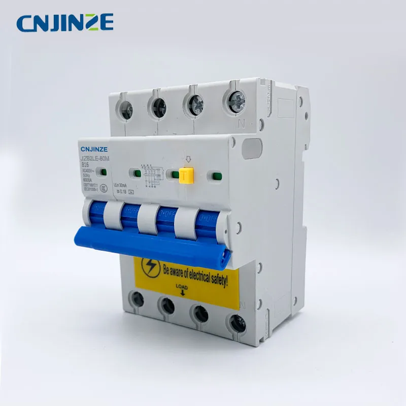 CNJINZE Горячая 3P+ N Resdual выключатель тока с защитой от перегрузки по току RCBO