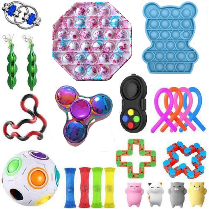 

20/25/27/30 PCS Pack Fidget Sensory Toy Set Stress Relief Toys Autism Anxiety Relief Stress Fidget Sensory Toy For Kids Adults