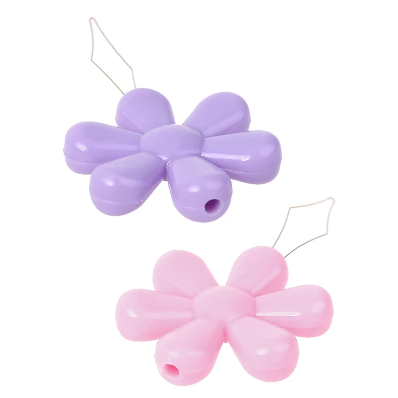 

20pcs Multicolor Flower Shape Wire Loop Needle Threaders for Cross Stitch Embroidery Sewing Needlework Thread Guide Tool