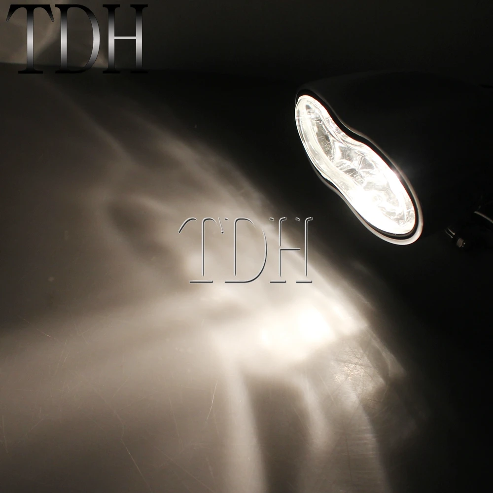 

Universal Motorcycle Twin Dual Headlight Wave Oval Double Headlamp Light For Harley Honda Yamaha Suzuki Custom Bobber Cafe Racer