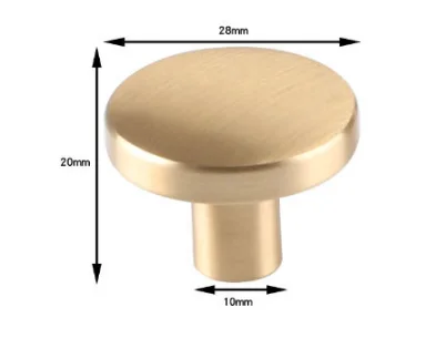 Латунные ручки для мебели, круглые, 25/28/33/44 мм