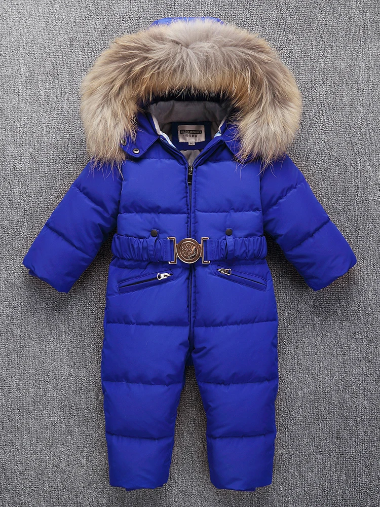 803 Russia Winter Thicken Rompers Snowsuit Baby Boys$Girls Warm Hoodie Clothes Girls Duck Down girls winter Jacket Jumpsuit | Детская