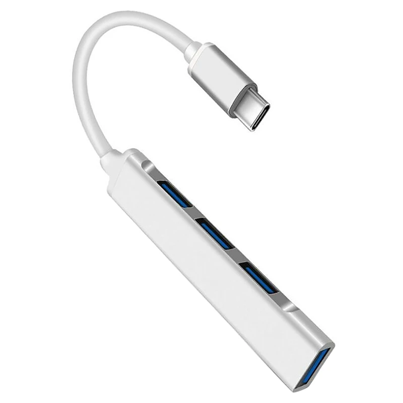 

USB C Hub 4-In-1 C-Type Aluminum Hub Adapter with USB3.0X1+USB2.0X3 Ports for Air/Pro 2017/2018 XPS