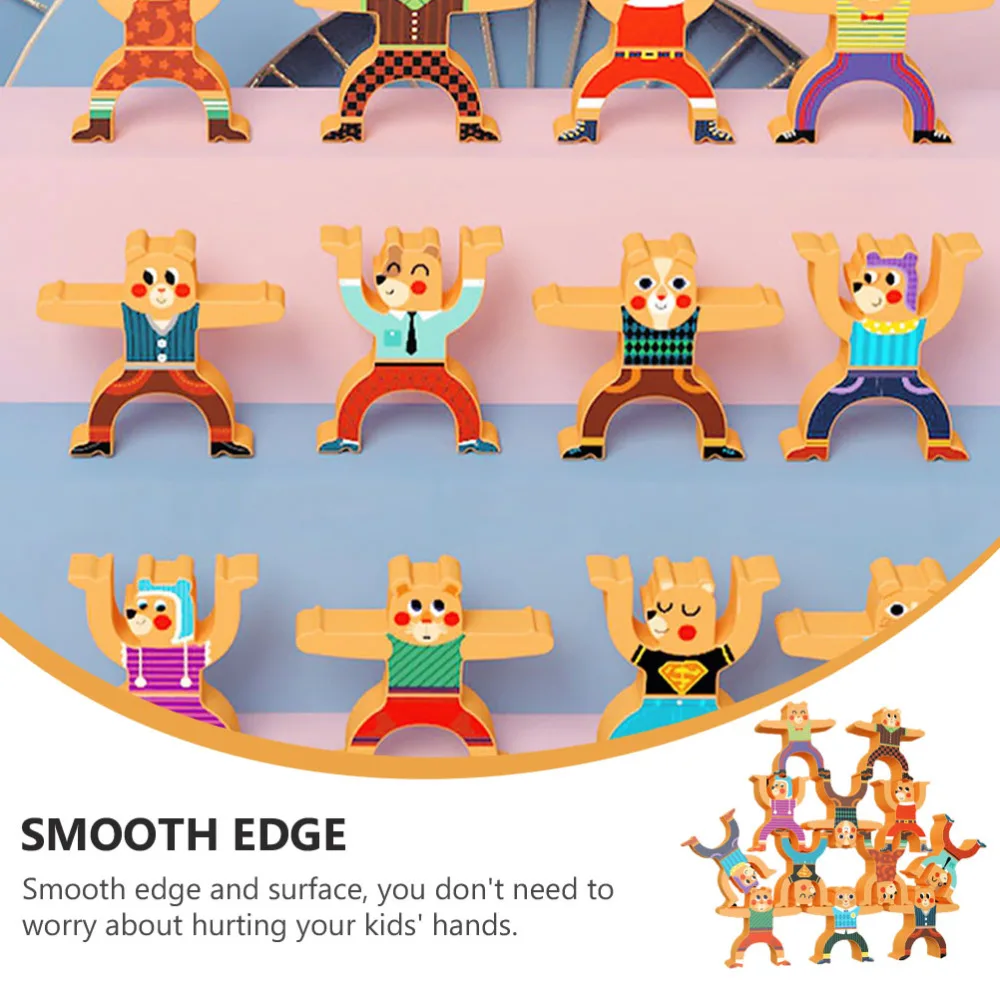 

1 Set Wooden Stacking Balance Game Toys Interactive Playthings for Kid
