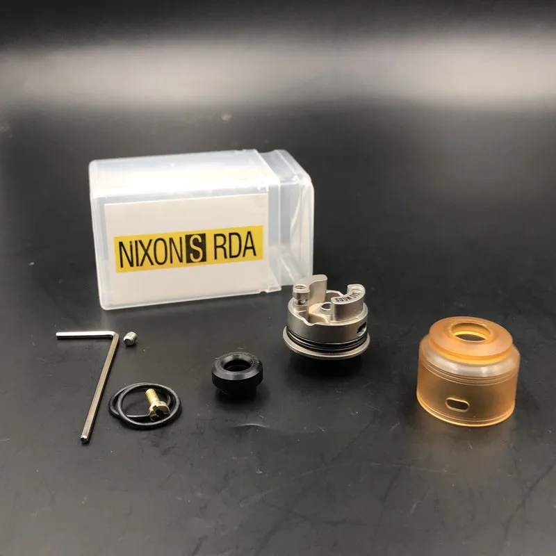 Nixon S RDA Atomizer with BF pin 22mm 510 Thread ECig Single coil build deck POM drip tip for vape mods vs drop rda | Электроника