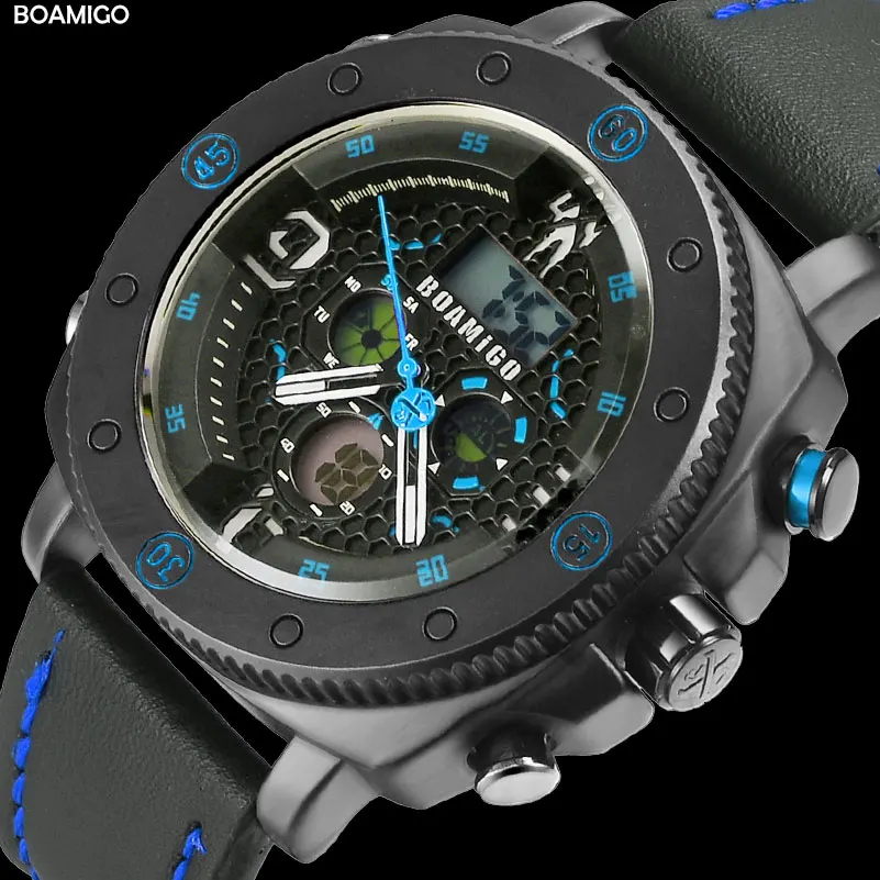 Мужские классические кварцевые часы с хронографом и светодиодной