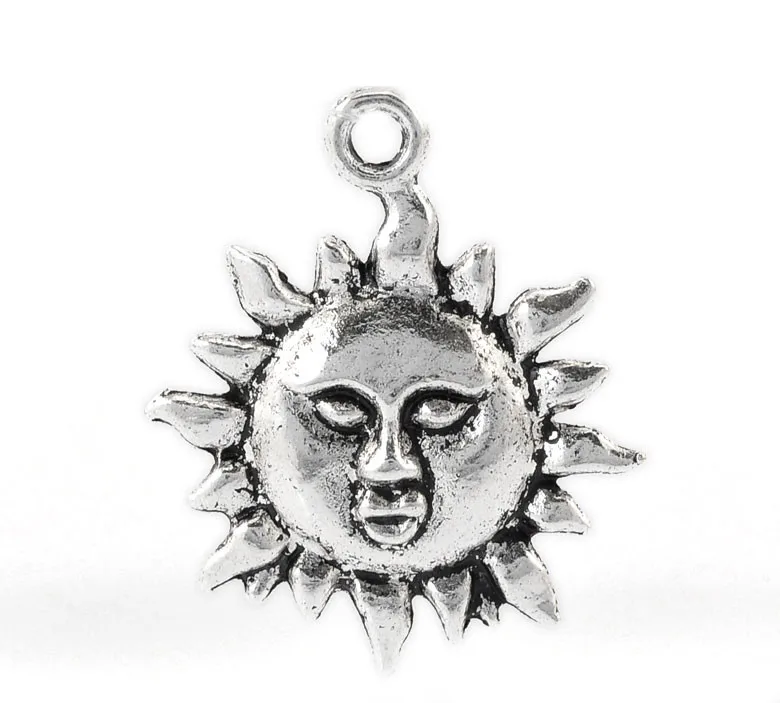 Подвески из металлического сплава подвески Sun silver color 23 мм (7/8 &quot) x 19 (6/8&quot) 7 шт.|charms