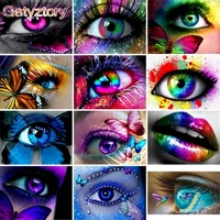 gatyztory frame colorful eyes diy painting by numbers landscape canvas drawing acrylic paint handpainted gift home decor art