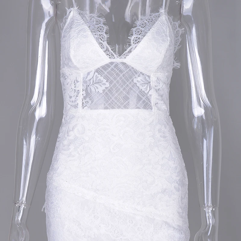 

White Lace Summer Dress 2019 Women Spaghetti Straps Backless Sexy Dresses Woman Party Night Elegant Bodycon Dress Long
