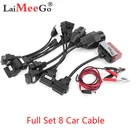 Лучшие кабели адаптера OBD OBD2 полный набор 8 автомобильных кабелей автомобиля для delvx vd ds150e cdp WOW CDP части автомобиля CaBD II сканер Pro Кабель