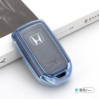car transparent soft rubber key case key shell set for honda cr vaccordodysseycivic ect all inclusive protection thinlight