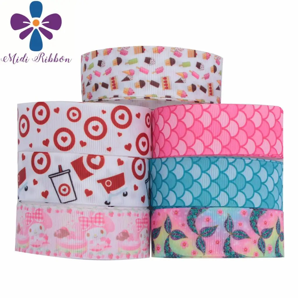 

16 мм-75 мм весы Русалка хвост галактика печатная корсажная лента красное сердце день Святого Валентина Декор DIY волосы банты 50 ярдов/рулон