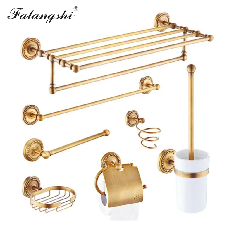 Античные ретро аксессуары для ванной комнаты медная латунь вешалка полотенец