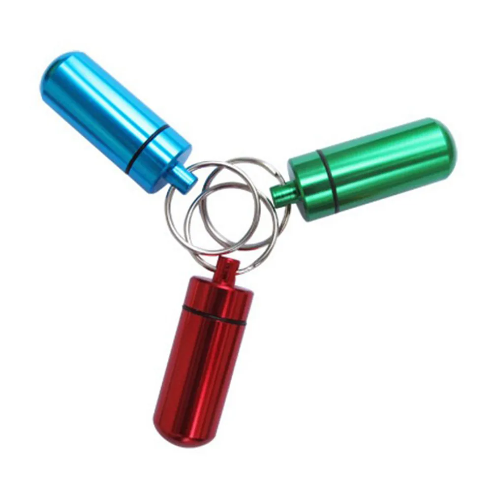 1pc Waterproof Aluminium Capsule Emergency Pill Money Or ID Container Holder Medicine Bottle | Refillable Bottles
