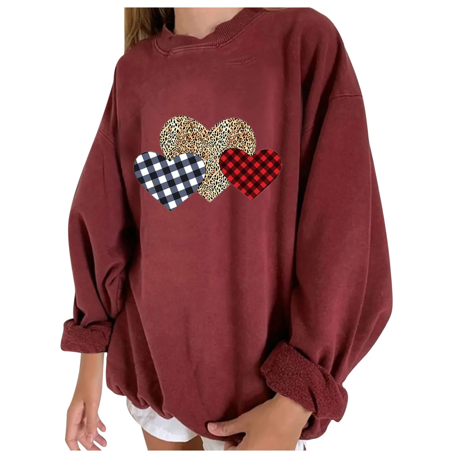 Женские толстовки Love Heart повседневный Женский свитшот с длинным рукавом для