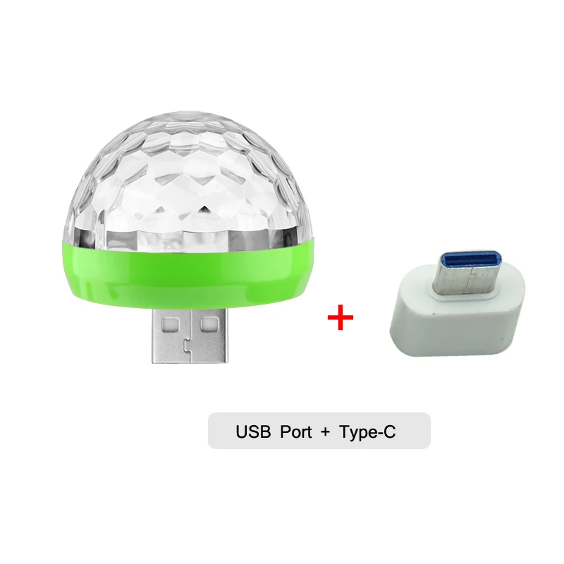 usb type c USB светодиодные фонари для вечеринки музыкальный Датчик USB Мини диско DJ сценический световой эффект хрустальный магический шар лампа для дома вечерние караоке - Цвет: usb type c