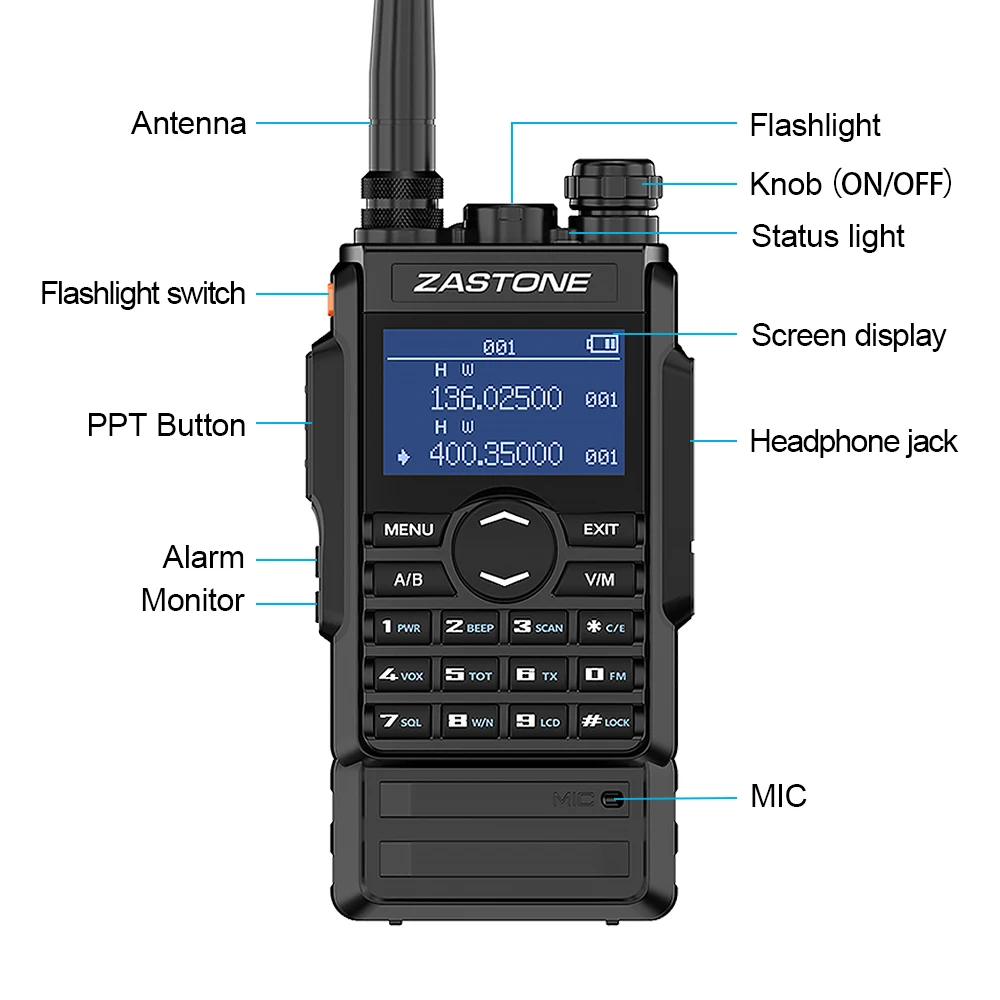 2 шт. Двухдиапазонная рация M7 Zastone uhf vhf 5 Вт 220 МГц | Мобильные телефоны и аксессуары