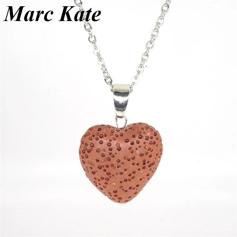 Цепочка Из Нержавеющей Стали подвеска в форме сердца лавы камня сделай сам