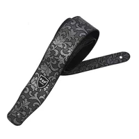 new pp pu leather strap for electric acoustic guitar embossed adjustable silver gray