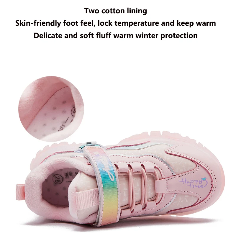 WKPK-zapatos de forro polar para ni&ntilde;os y ni&ntilde;as, calzado de cuero suave y c&oacute;modo, para ocio, Invierno-3