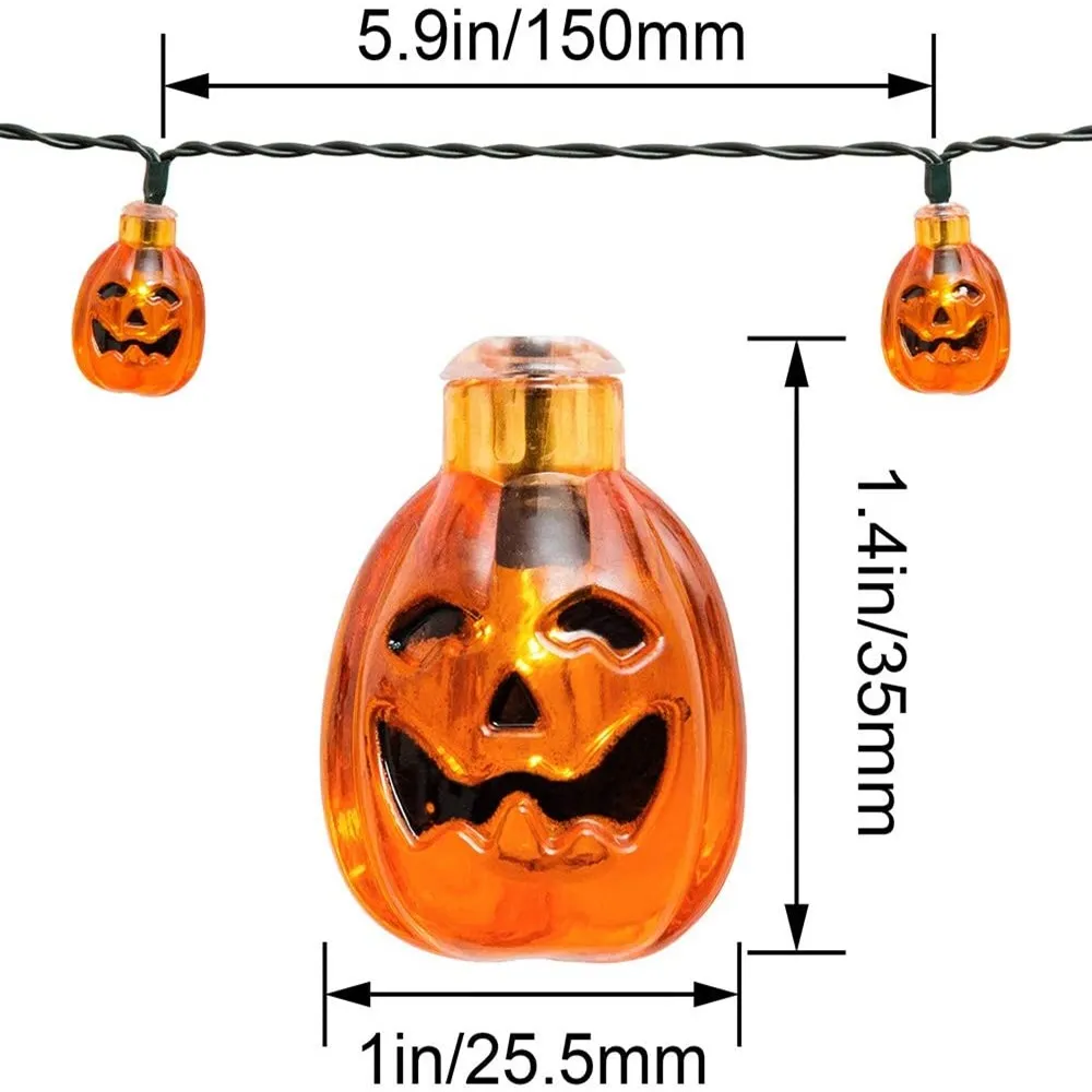 

Halloween Pumpkin String Lights Home 20/30 LED with 8 Lighting Modes Decorative Lights for Indoor Outdoor Party Garden Gate Yard