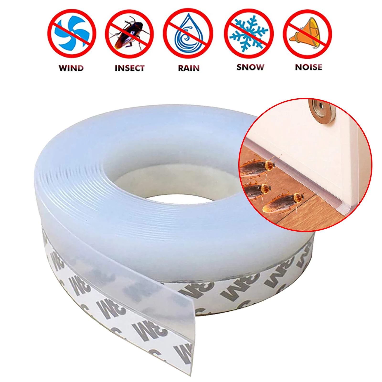 

Self Adhesive Door Bottom Windows Windshield Sealing Tape Door Weatherstrip Windproof Seal Strip Tape 5M 35mm
