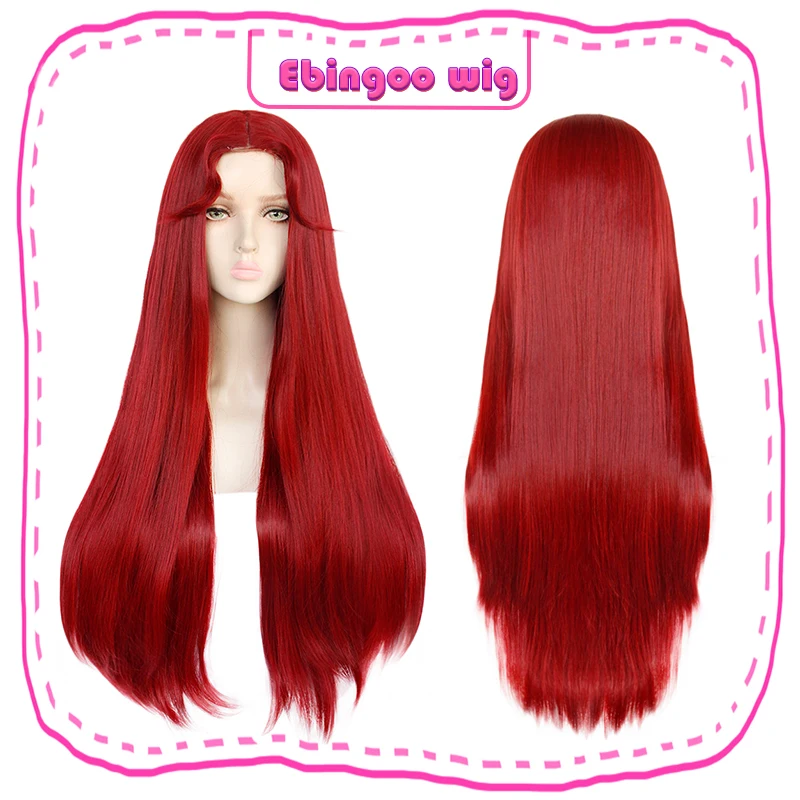 DM1611145 Ebingoo, винно-красный парик, Бургундия, синтетические парики для косплея, Длинные прямые парики для женщин+ парик, шапка - Цвет: DM1611145