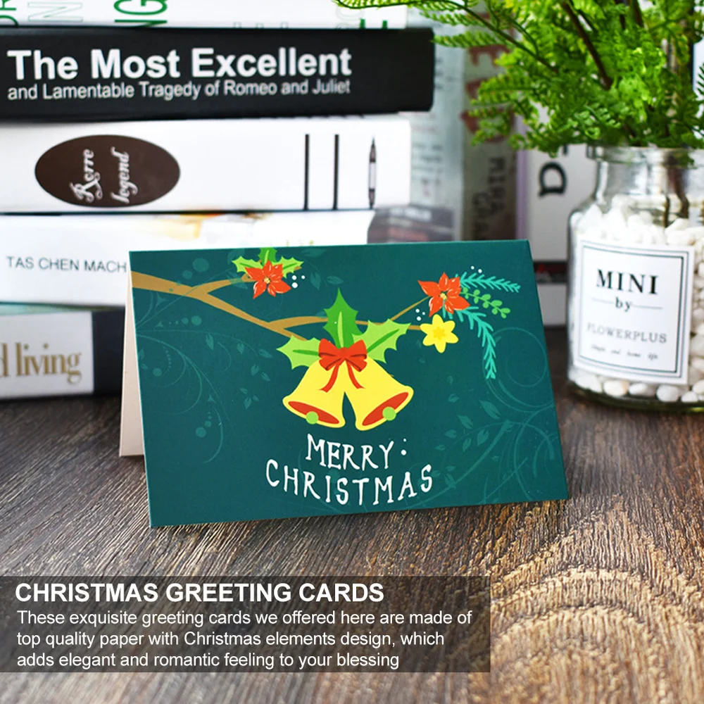

1 Set Exquisite Christmas Greeting Cards Paper Cards with Envelope Stickers