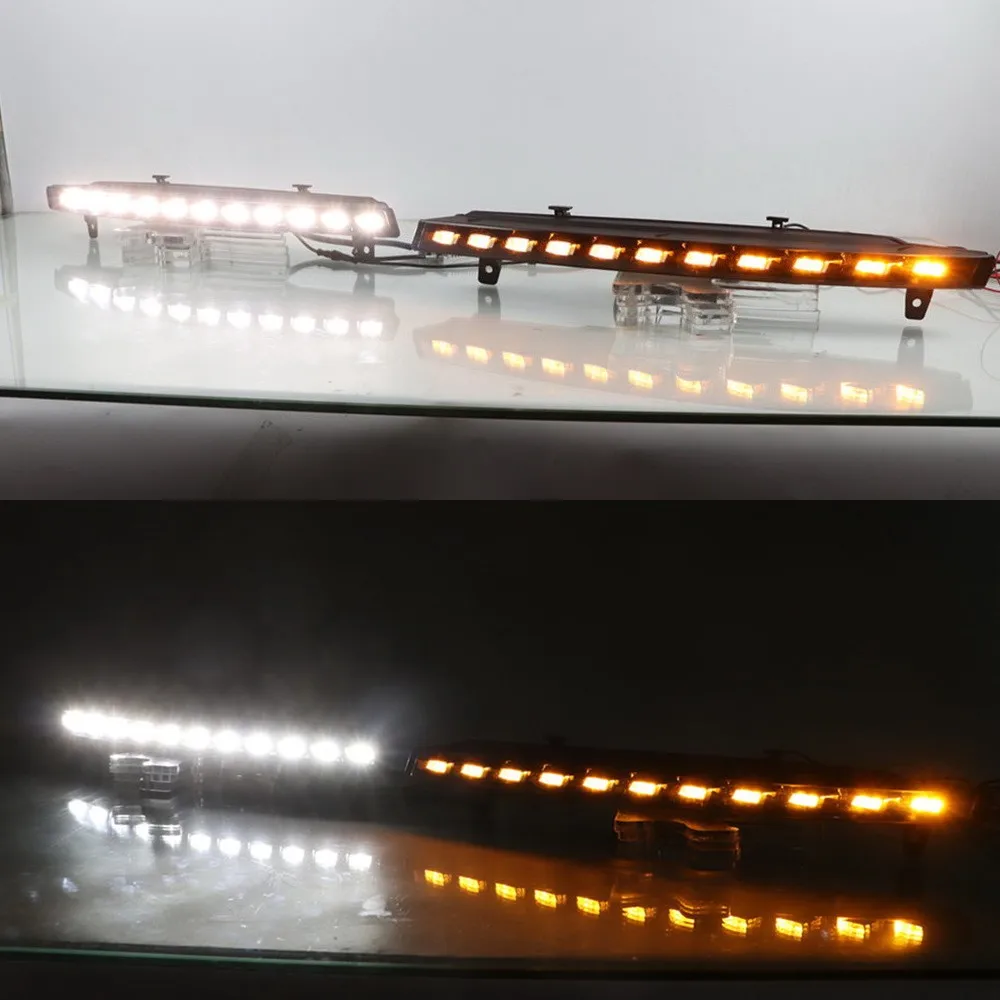 Дневные ходовые огни для Audi Q7 2010-2015 Φ сканирование переднего бампера DRL + желтые