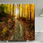 Шторы для душа с зеленым лесом в скандинавском стиле, водонепроницаемые занавески с крючками, украшение для дома, в ванную комнату