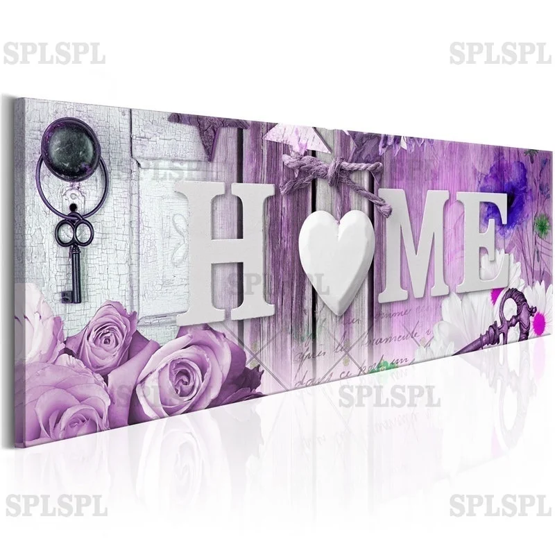

Antique Pastel Canvas Painting Heart and Flowers Poster Home Print Wall Art Nursery Pictures for Living Room Bedroom Decoration