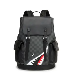 2021 large capacity fashion backpacks shark mens shoulder backpack bags multifunction men laptop backpacks schoolbag free global shipping