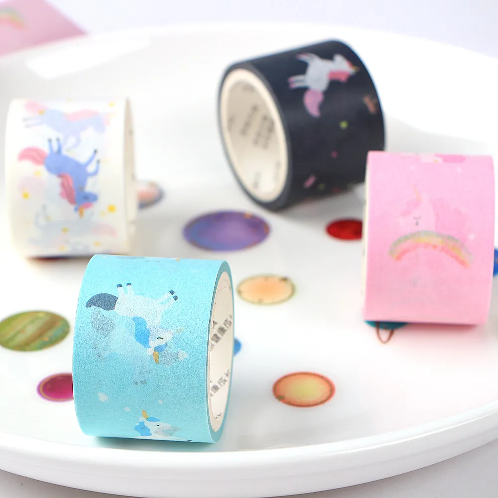 1 шт. симпатичная Маскировка Лента Kawaii Единорог васи лента декоративная клейкая лента для детей DIY Скрапбукинг дневник Альбомы для фото