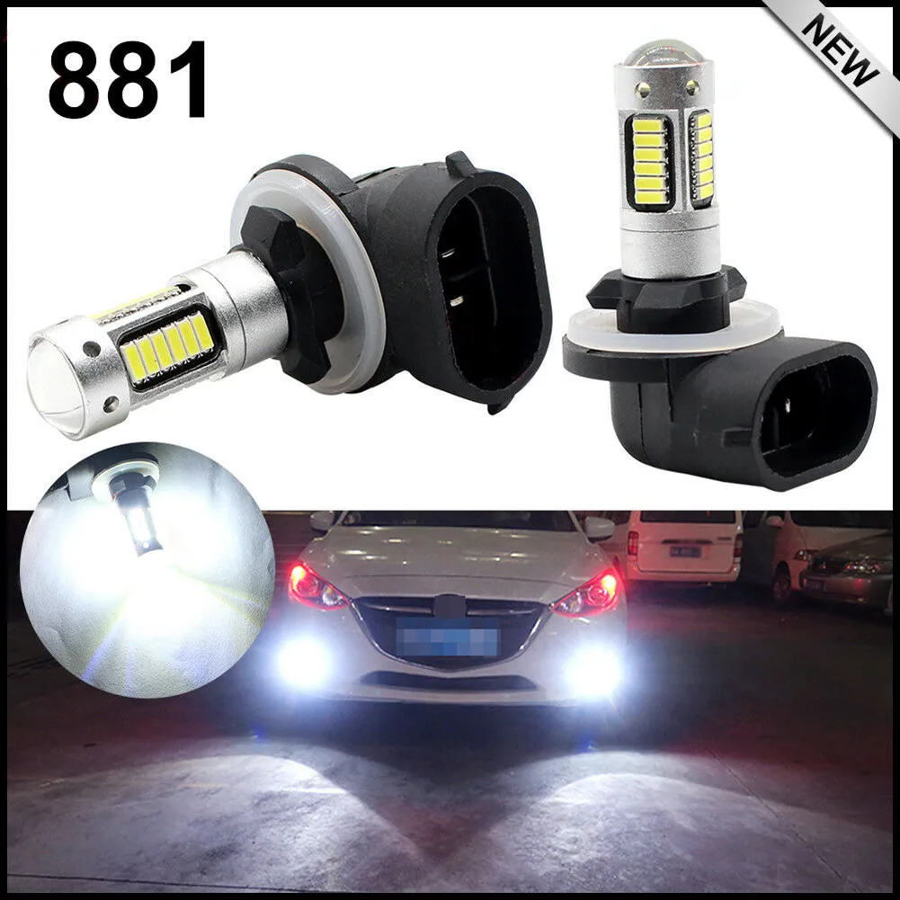 

2x H27 881 LED Headlight Fog Light 30W 1800LM DRL Bulbs 4014 30SMD 6000k White Daytime Running Lights Car Accessories