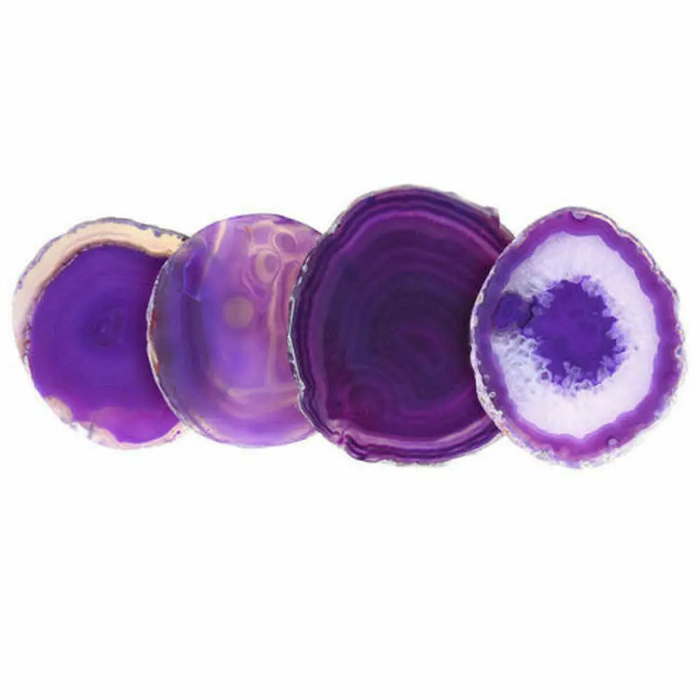 1 шт красочные окрашивание драгоценных камней чашки мат прокладки ломтик агата