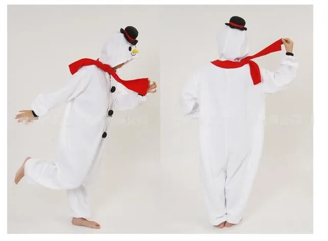 Косплей снеговик мультфильм пижамы флисовый костюм Snowboy пижама ночная рубашка -