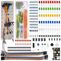 electronics component basic starter for arduino kit with 830 tie points breadboard cable resistor capacitor led potentiometer