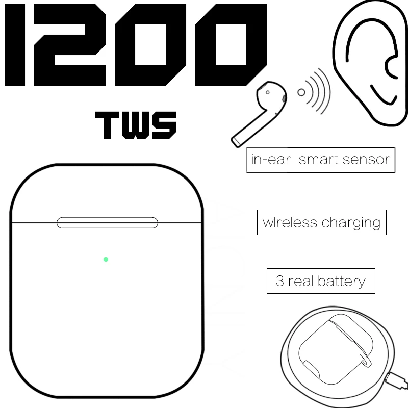 I200 tws Беспроводная зарядка Bluetooth 5 0 наушники умный сенсор три батареи дисплеи