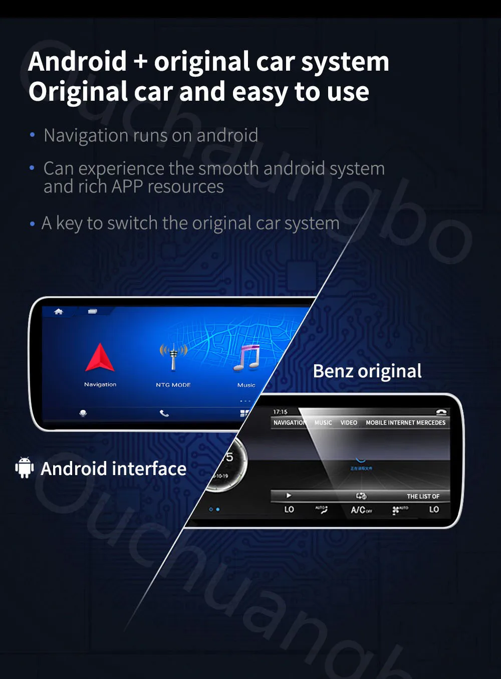Ouchuangbo радио рекордер gps для 12 3 дюймового Benz G W463 G400 G463 G63 G500 G320 G550 W461 Android 13 стерео