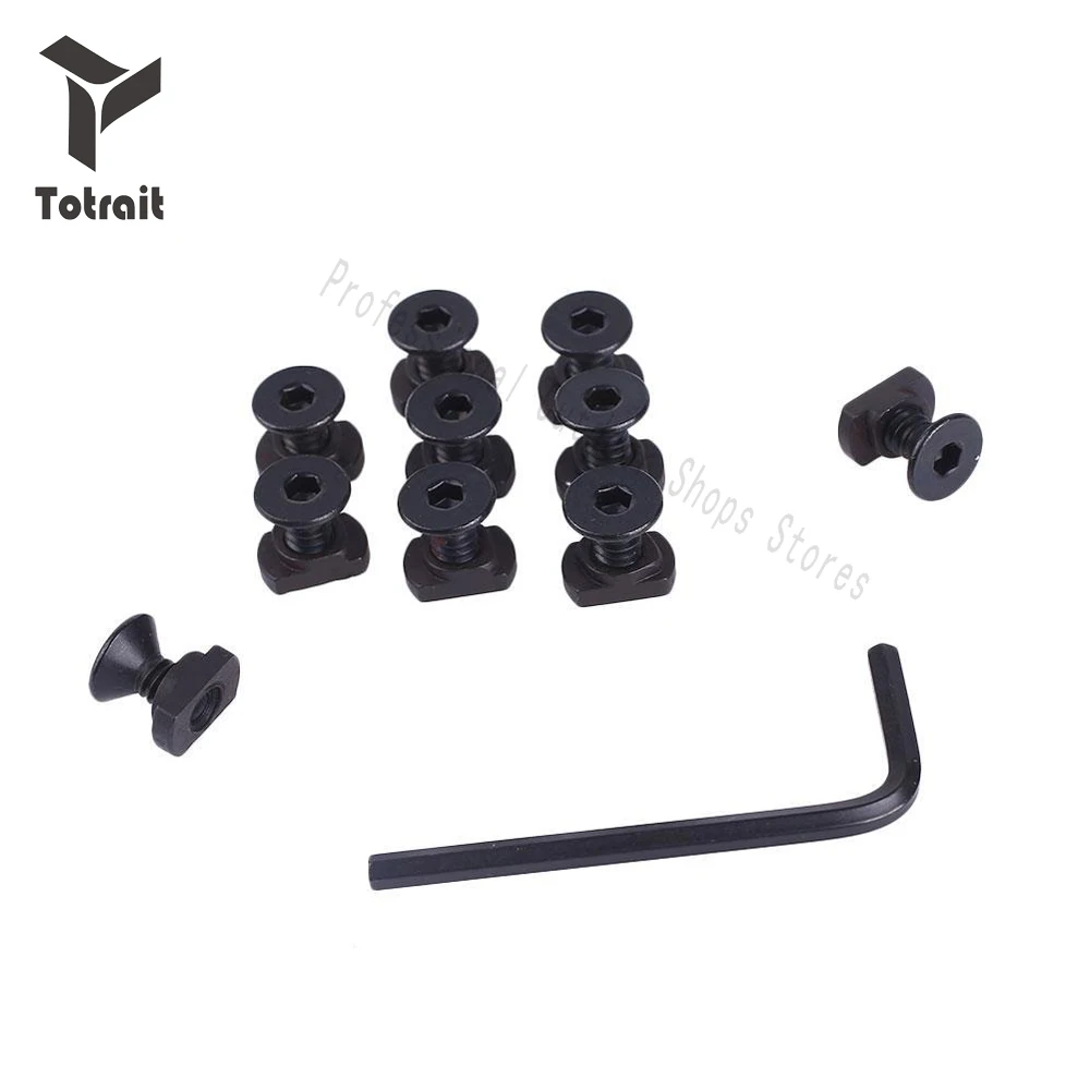 TOtrait 10Pcs Rail Screw And Nut Replacement Set Fit for M-LOK Sections For Hunting Keymod Accessories Metal | Спорт и развлечения
